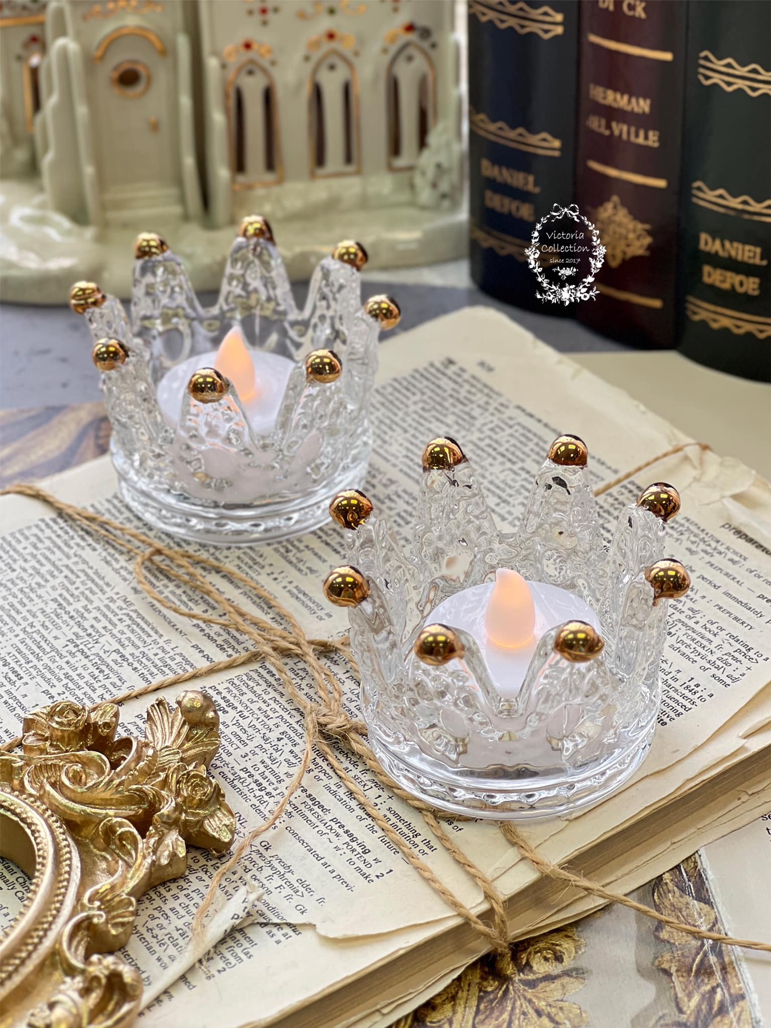 玻璃水晶皇冠燭台