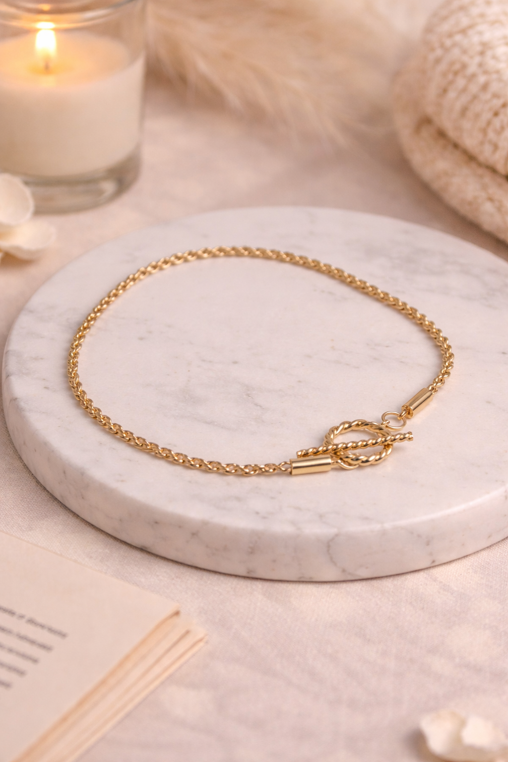 法式繩結T扣手鍊