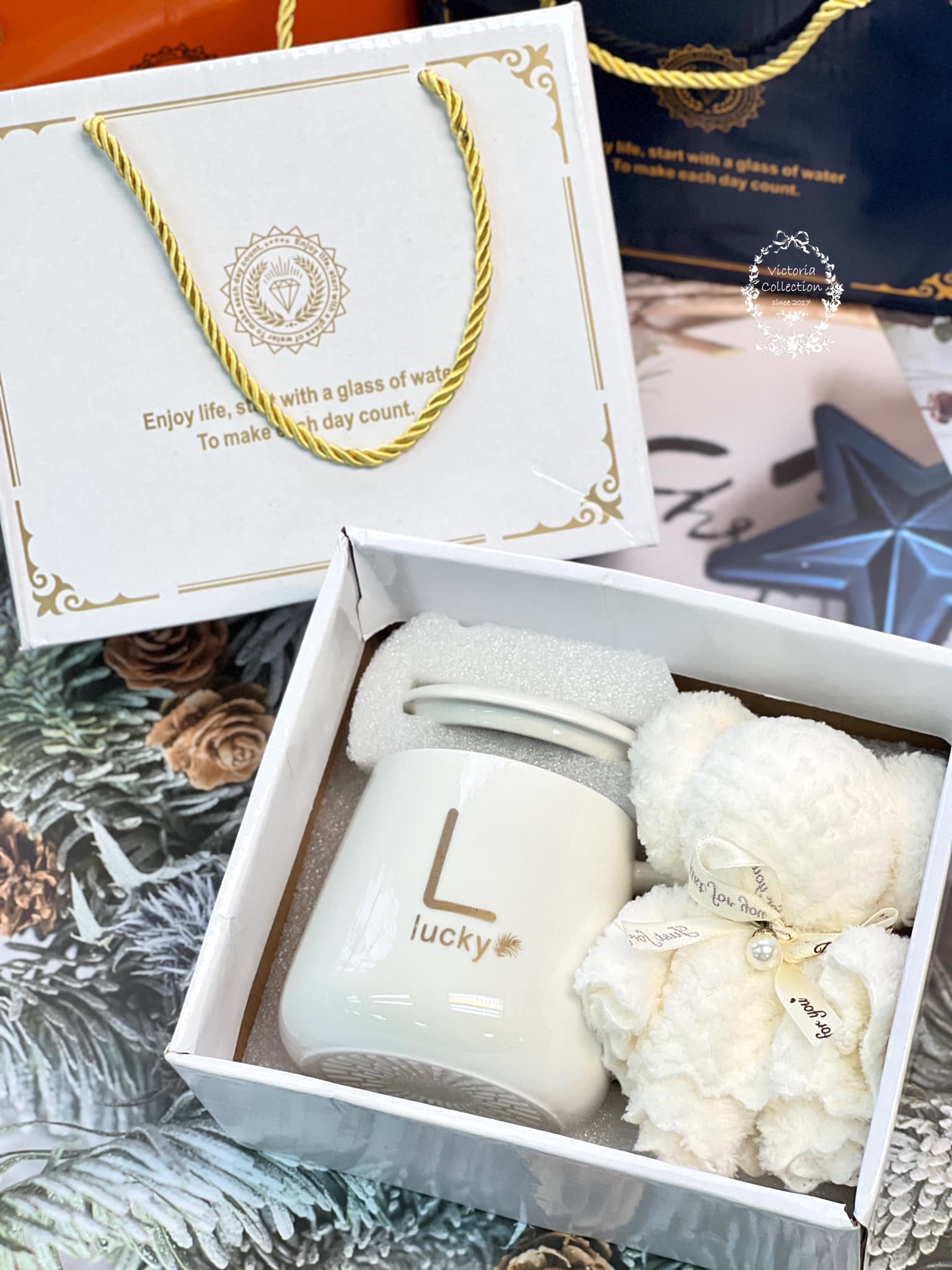 陶瓷杯毛巾熊禮盒