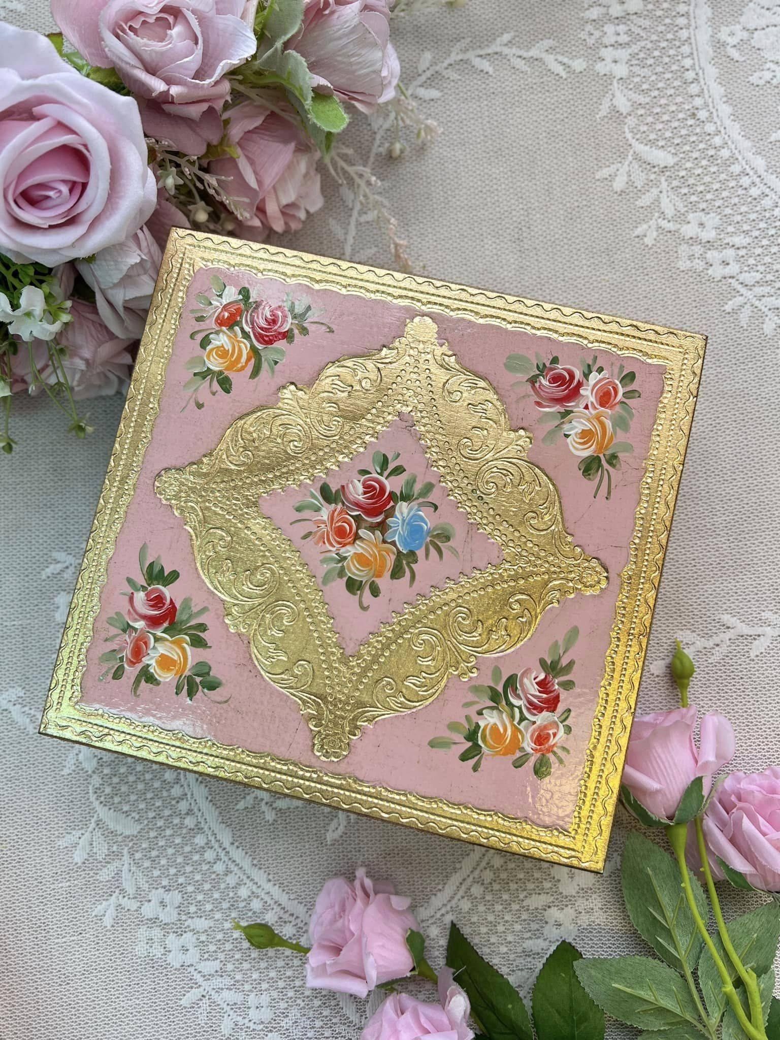 義大利佛羅倫斯手工方形儲物盒