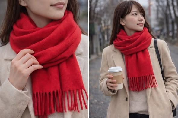 Kiltan喀什米爾純色寬版圍巾