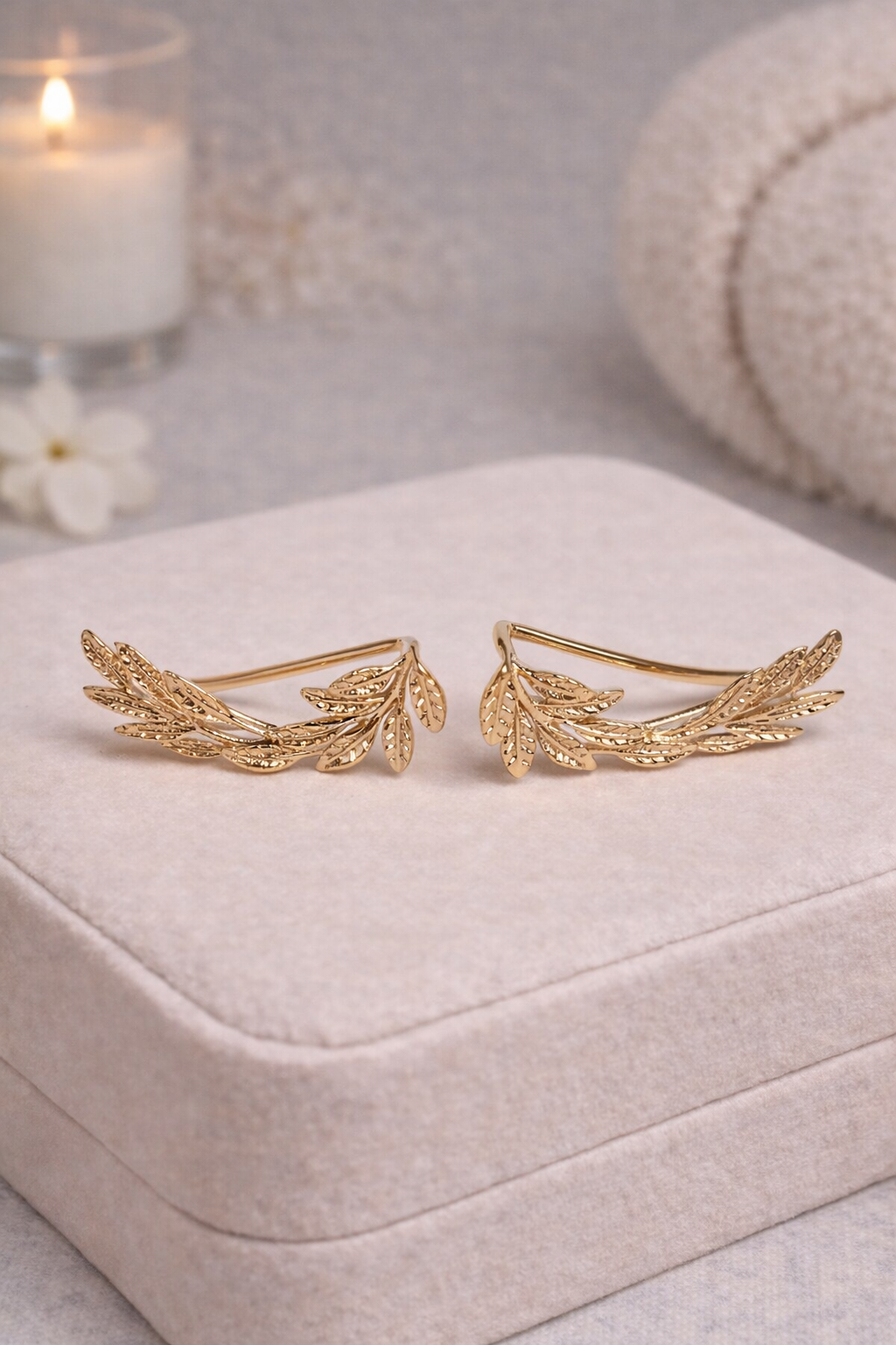 法式月桂葉耳環