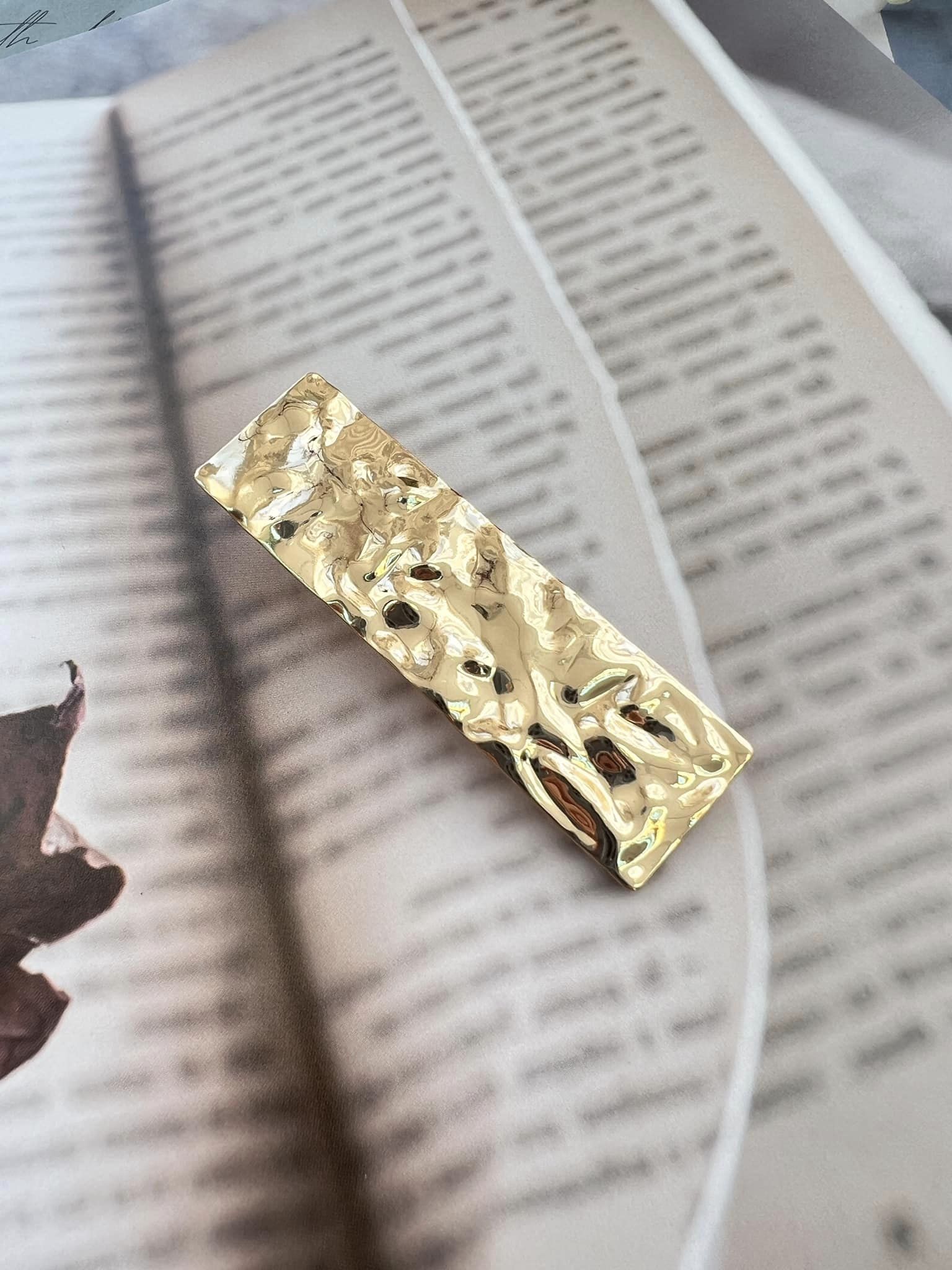 正韓飾品-微皺造型長方髮夾