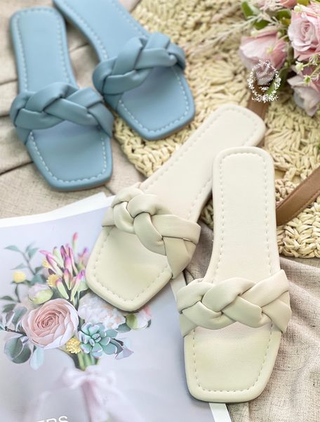 時尚皮革扭結涼鞋