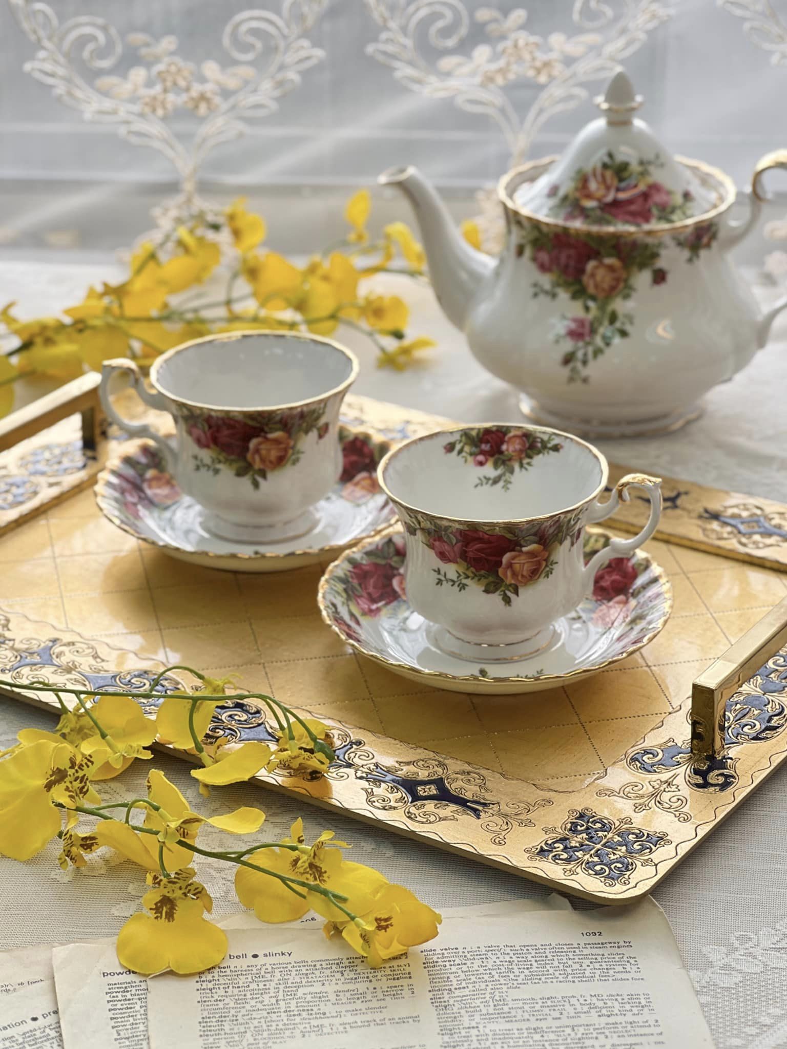 義大利佛羅倫斯手工深藍圖騰雙耳平盤