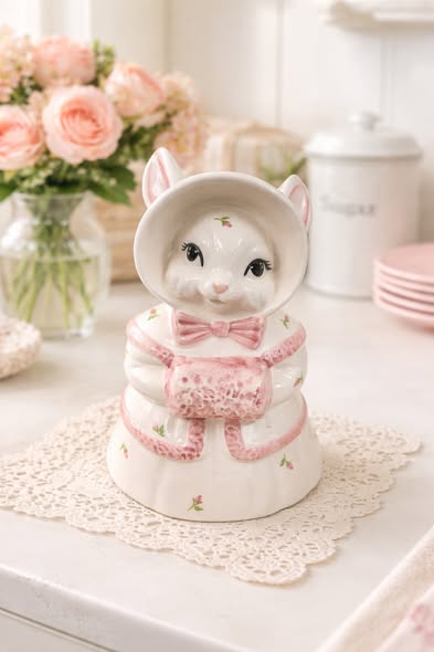 花帽兔小姐陶瓷擺飾