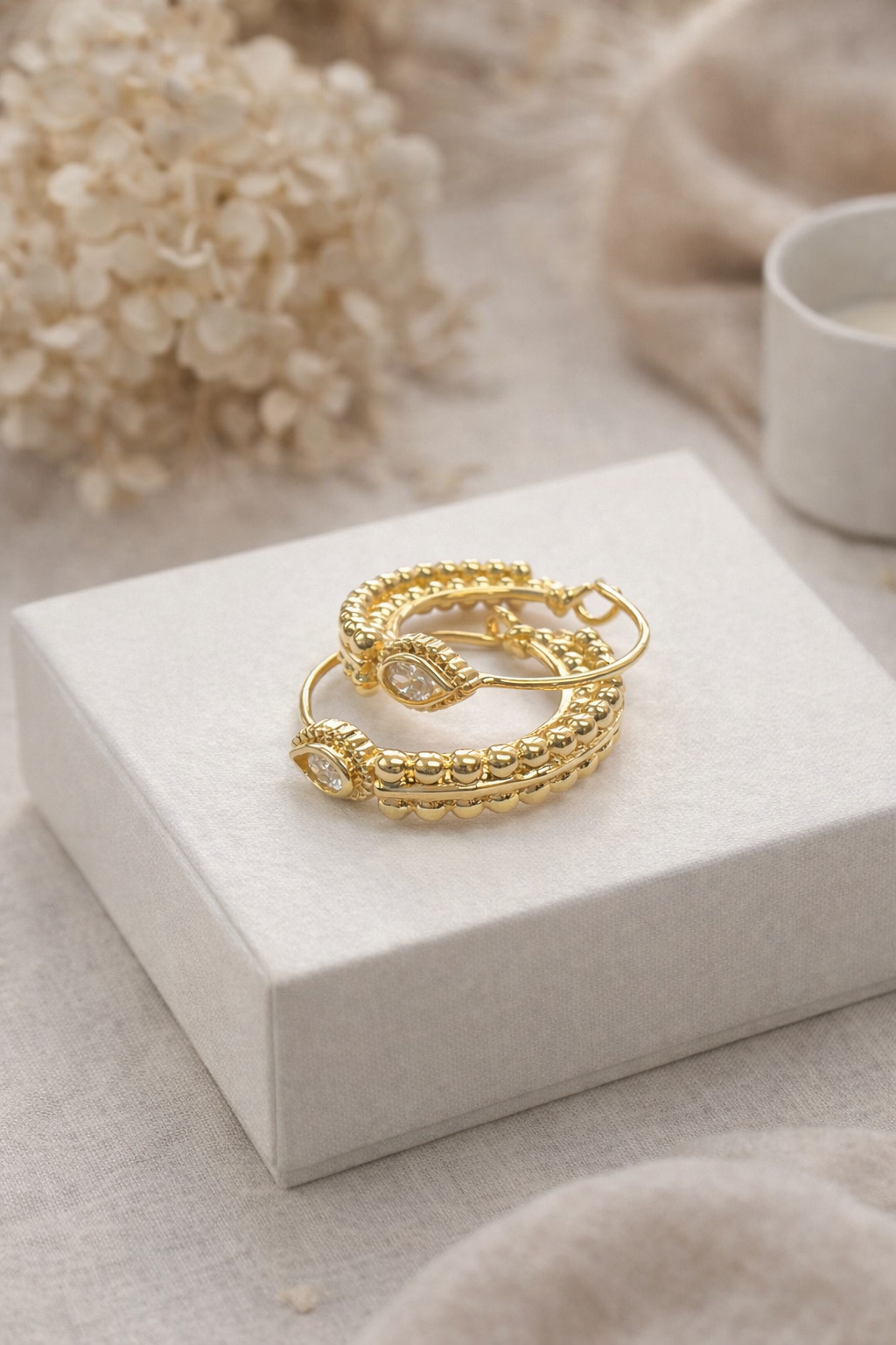 法式水滴金穗耳環