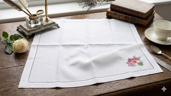 手工刺繡棉麻餐墊/餐巾 (雙件組) 手工刺繡棉麻餐墊/餐巾 (雙件組)
