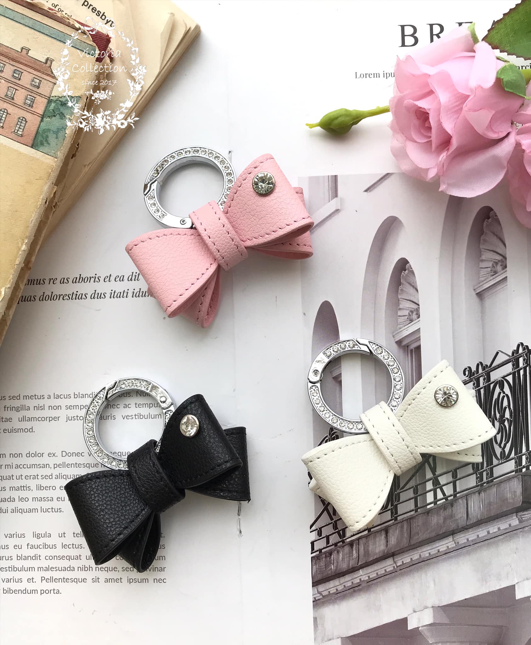 蝴蝶結水晶鑰匙圈