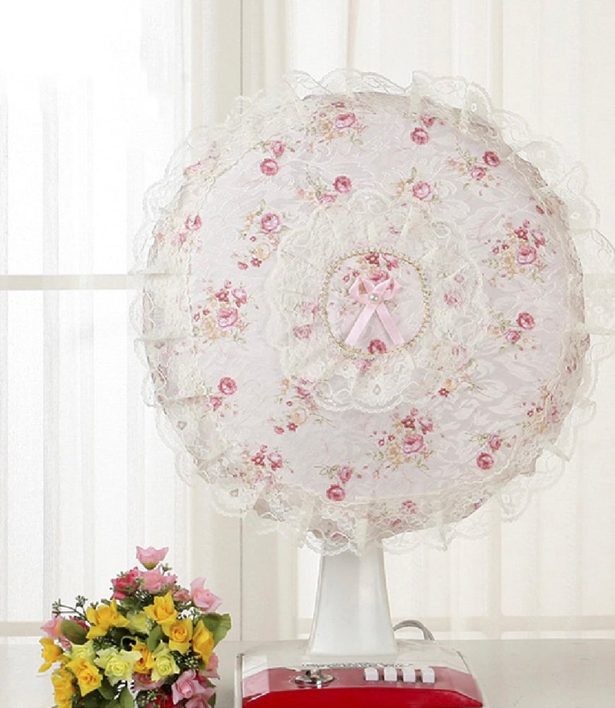 歐式花朵蕾絲邊風扇罩