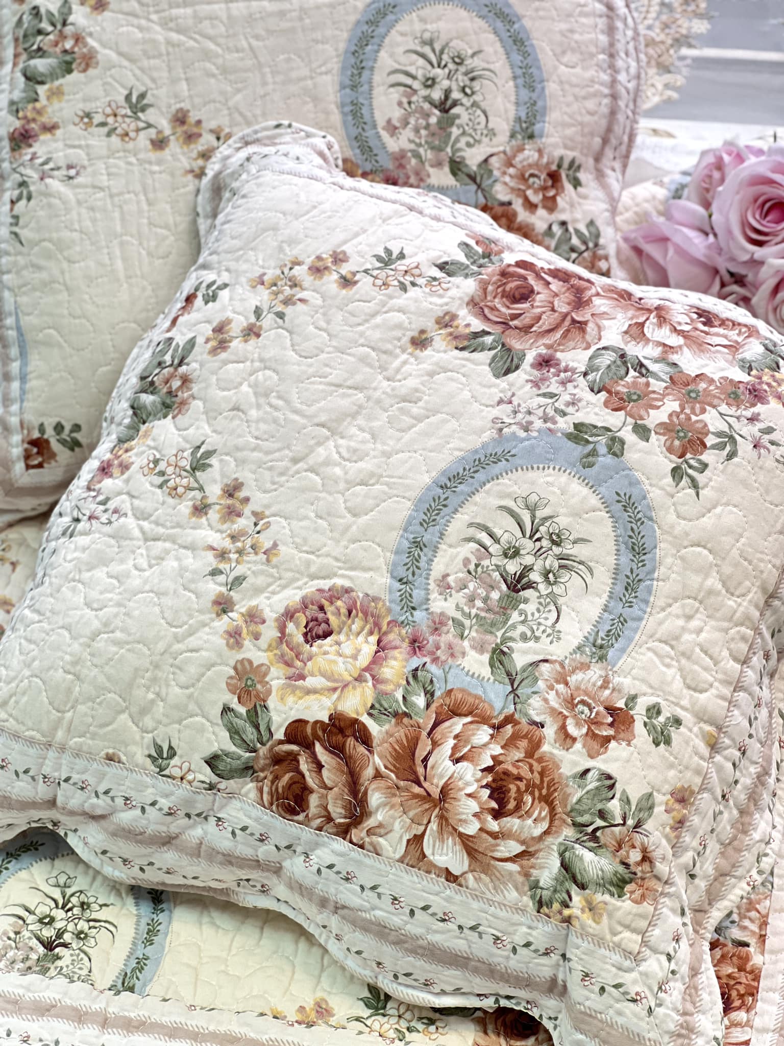 法式鄉村玫瑰沙發墊系列