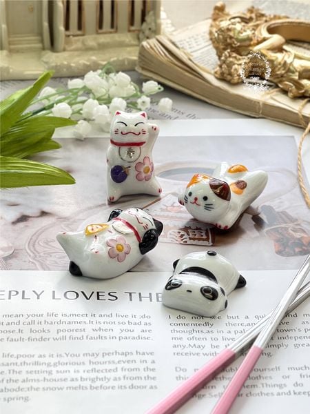 招財貓陶瓷筷架