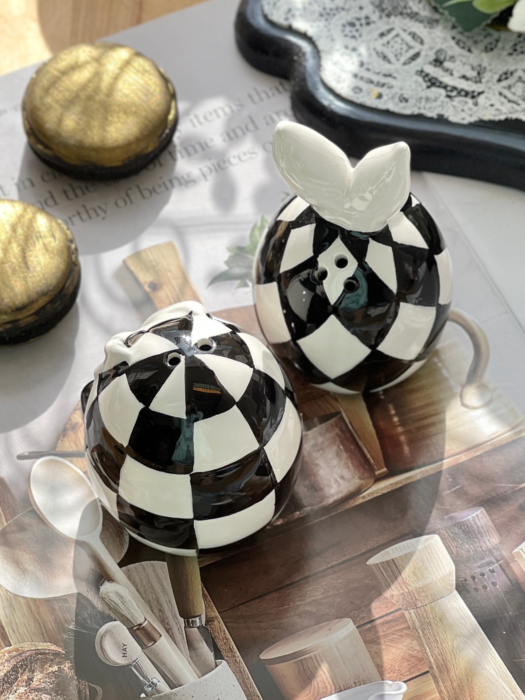 棋盤格兔椒鹽罐組