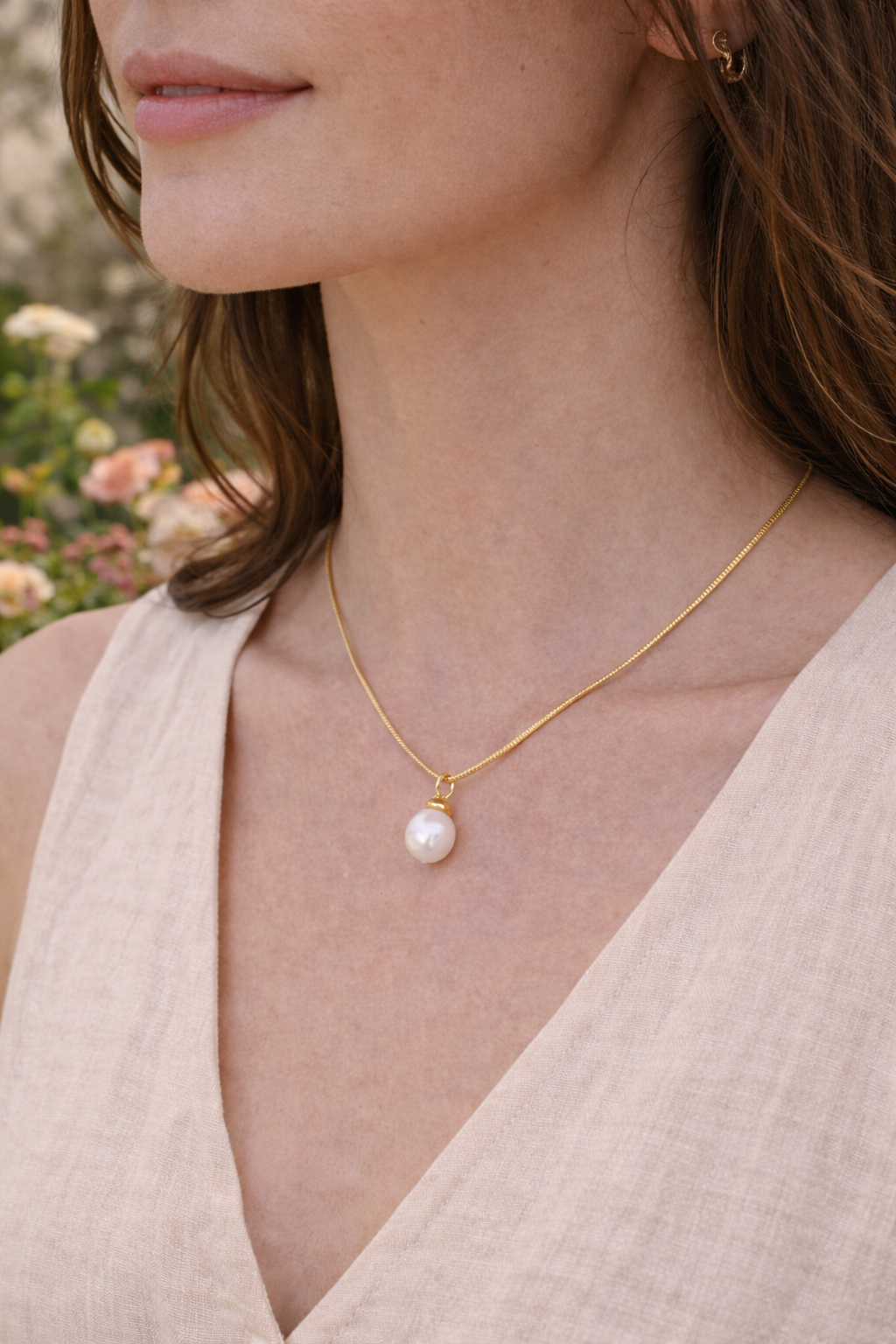 法式天然養珠可變式吊墜