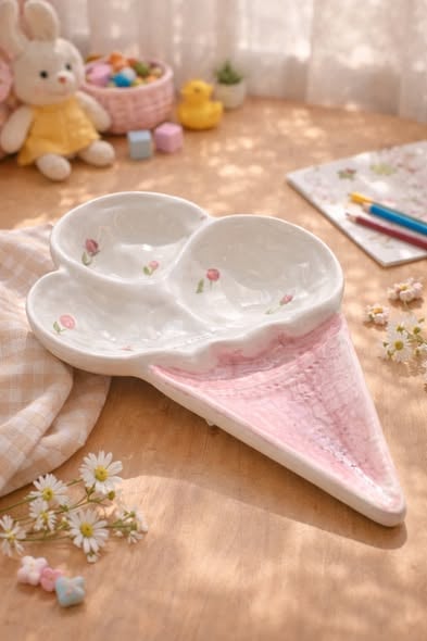 粉色冰淇淋甜心盤