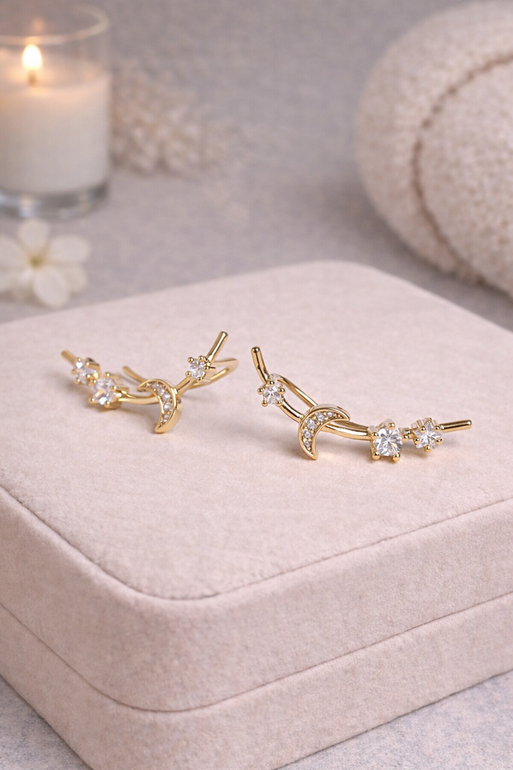 法式月光星語耳環