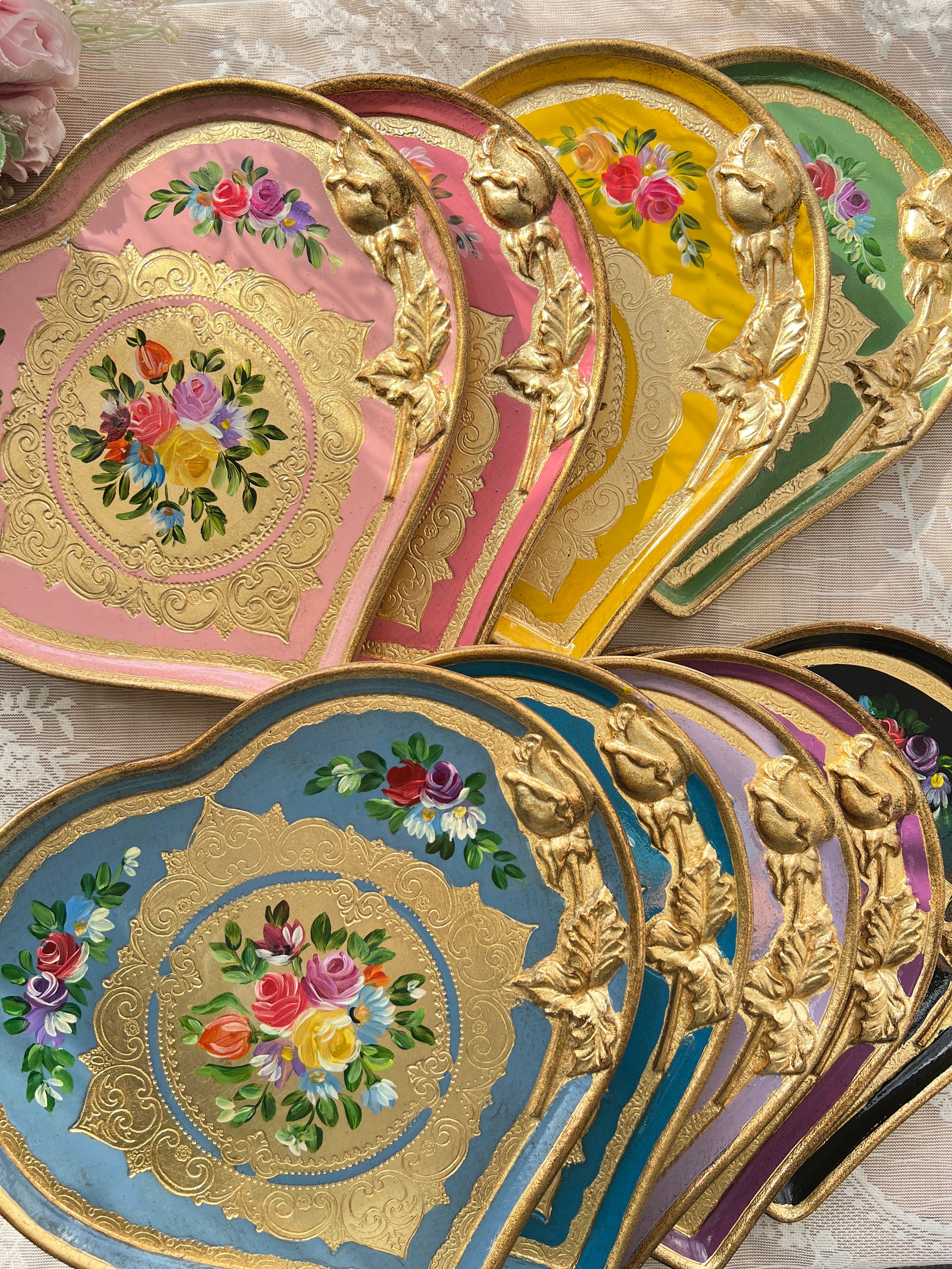 義大利佛羅倫斯手繪心型小茶盤