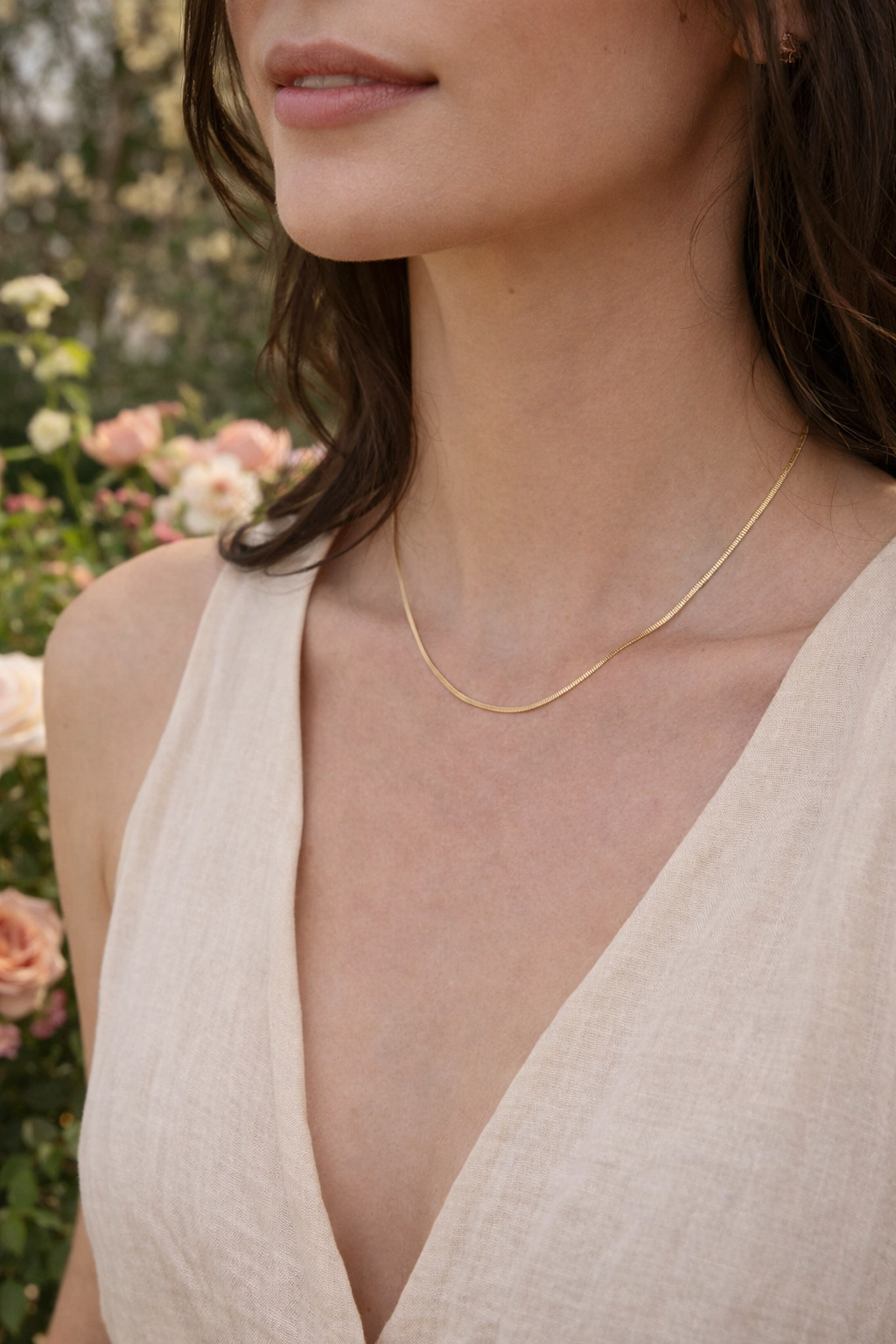 法式極簡蛇骨貼頸鍊