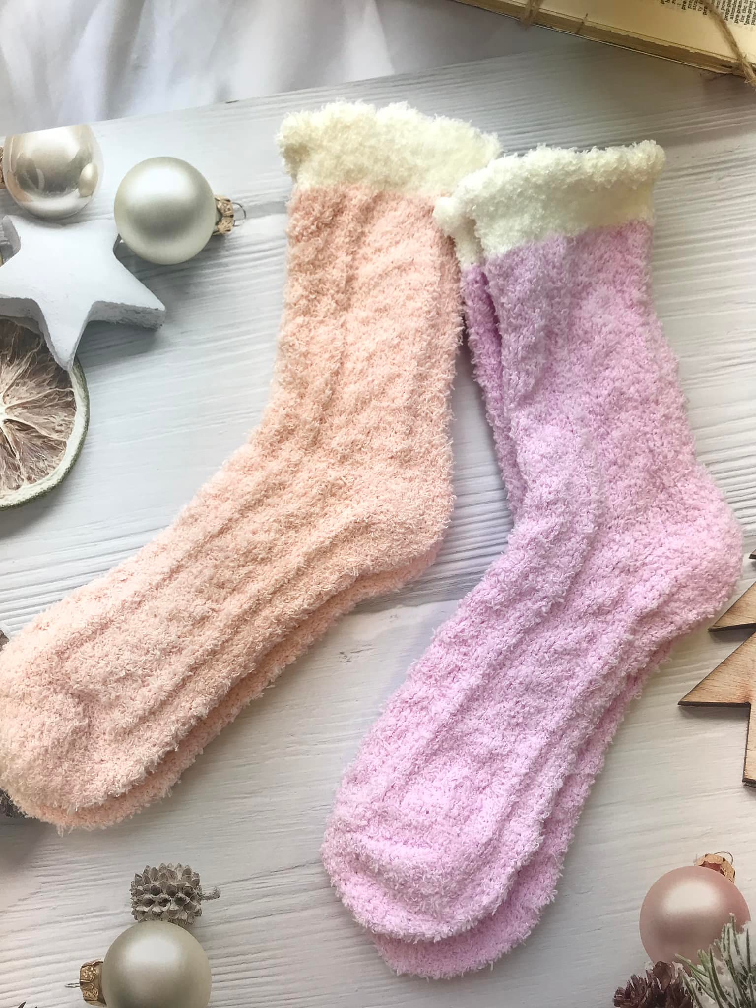 毛絨繽紛保暖長襪(五入一組)