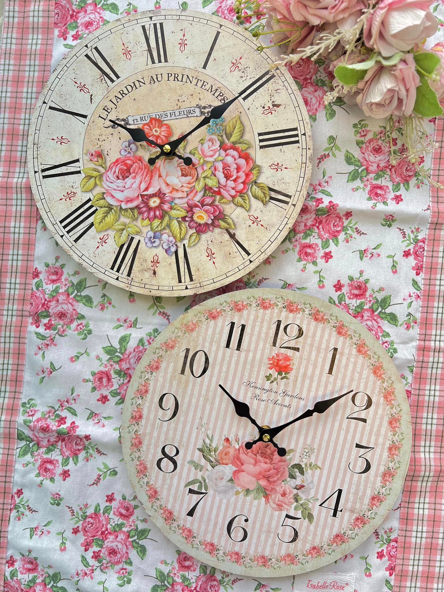 Isabelle Rose系列-木質玫瑰掛鐘