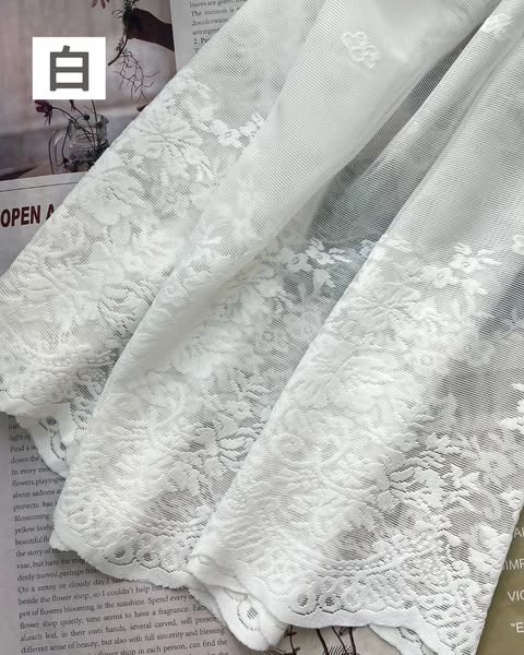 法式田園蕾絲窗簾/門簾/短簾