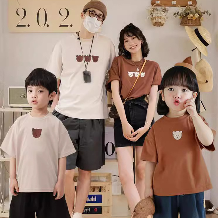 小熊印花T恤親子裝
