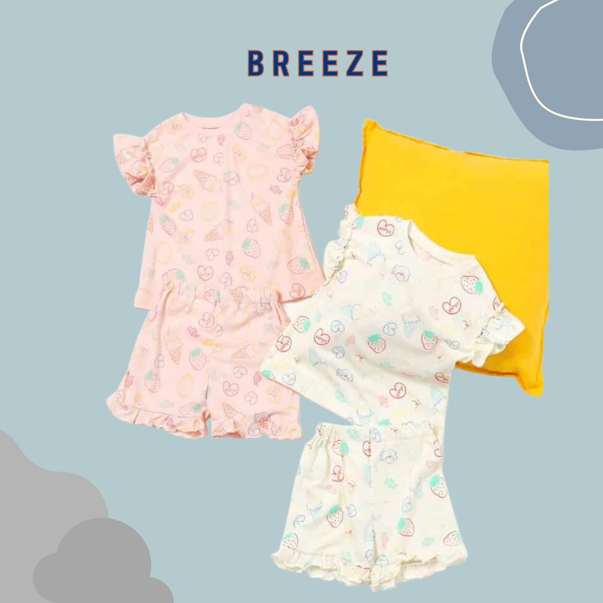 BREEZE接觸涼感荷葉邊居家服