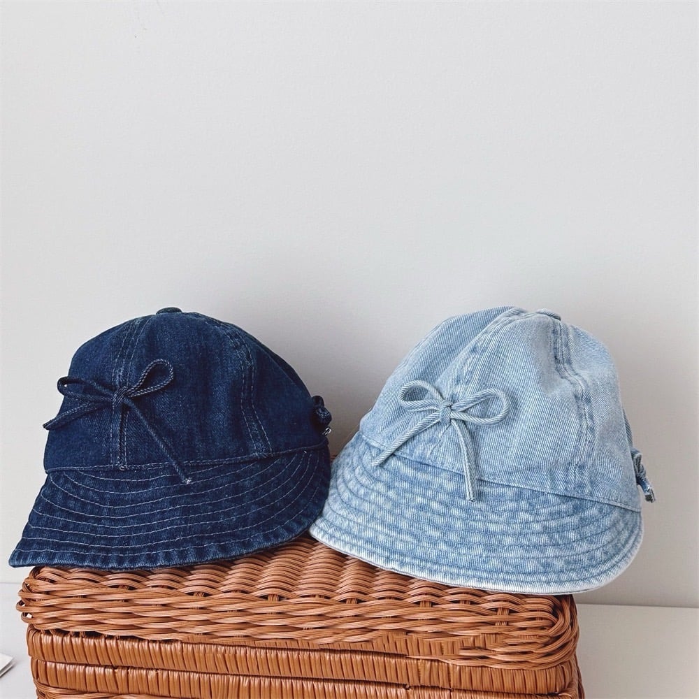 水洗蝴蝶結遮陽帽