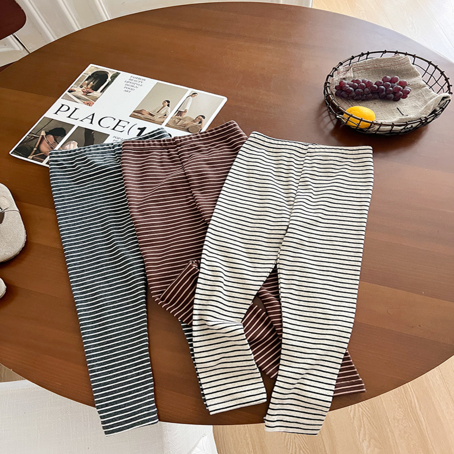 彈力條紋內搭褲