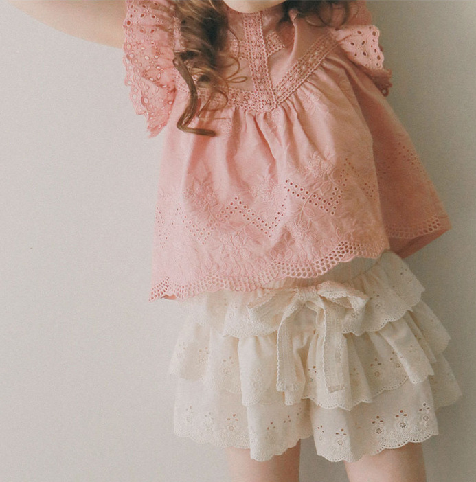 甜美多層花邊褲裙