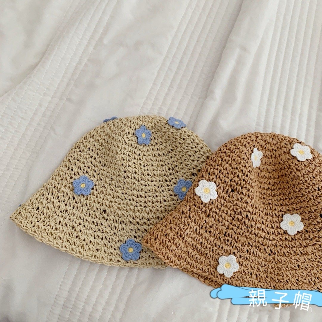 親子款小清新花朵草帽