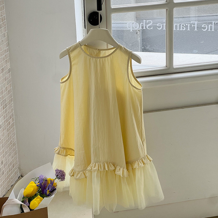 仙氣拼接網紗背心裙