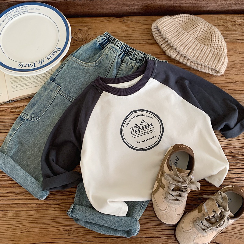 小山丘拼袖休閒上衣