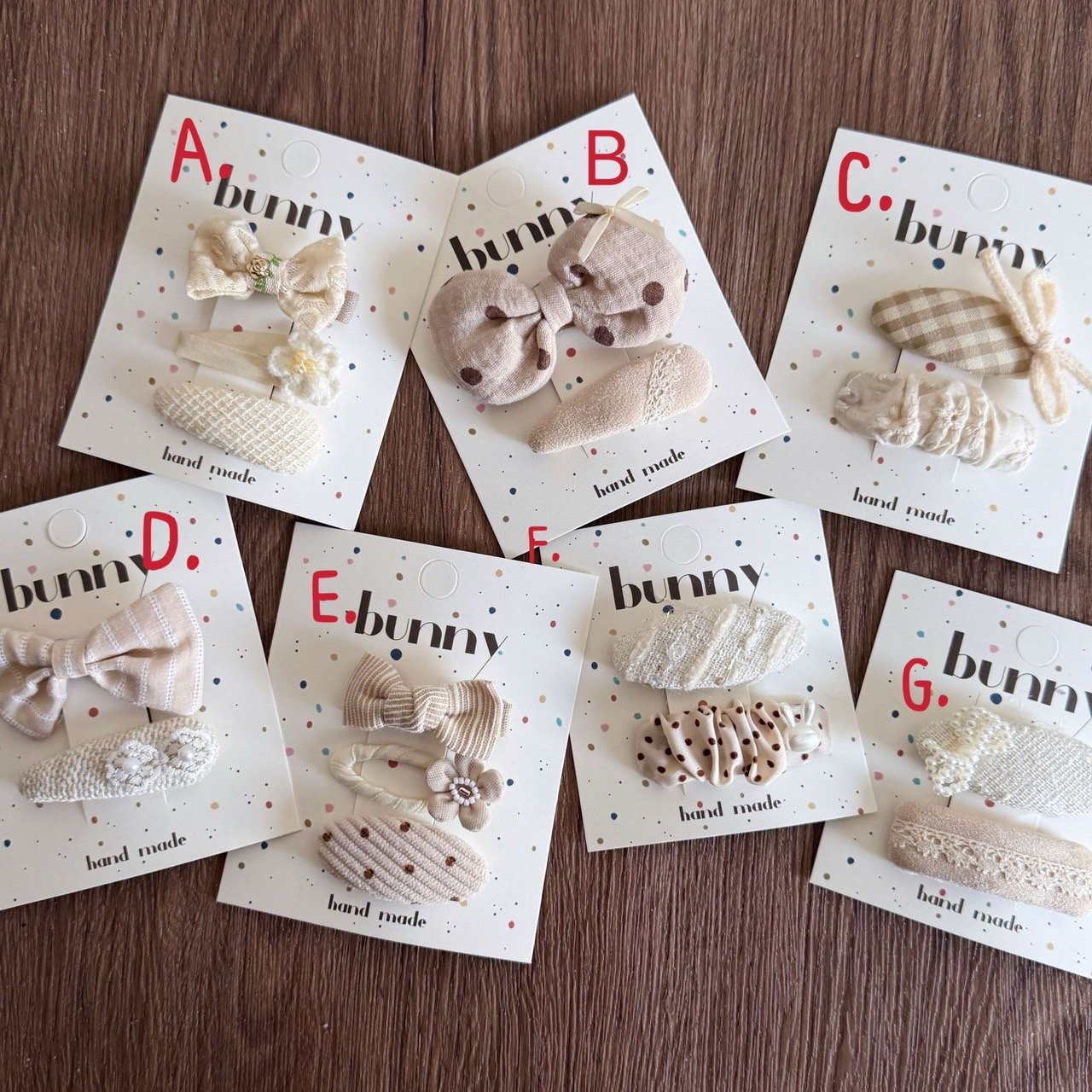 奶茶色系布髮夾