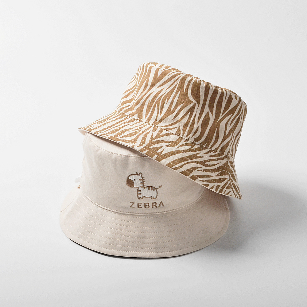 斑馬紋雙面漁夫帽