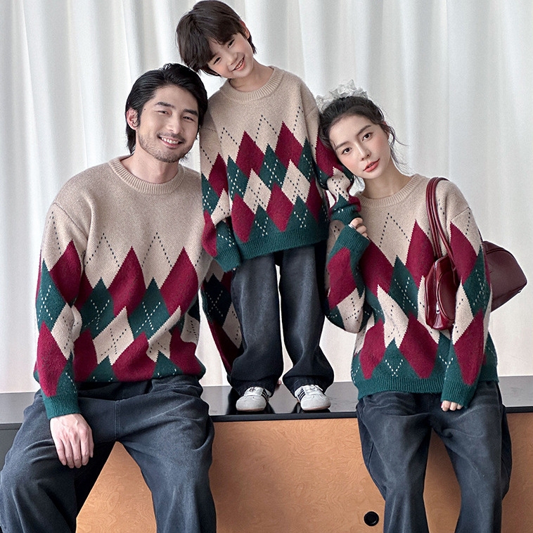 復古菱格聖誕氛圍毛衣(大人)