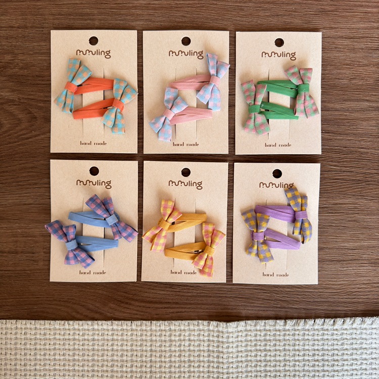 撞色蝴蝶結髮夾