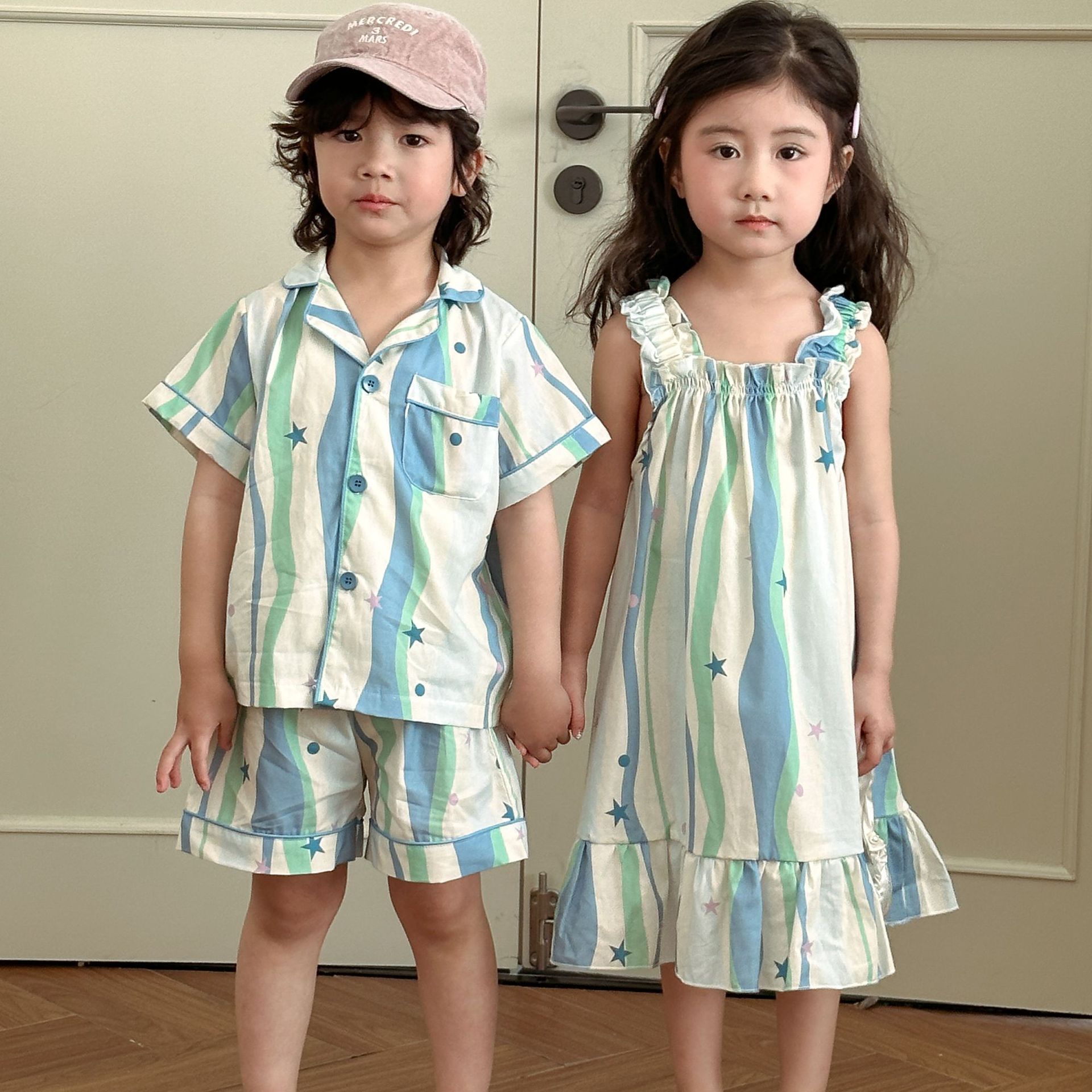 藍綠星星居家服