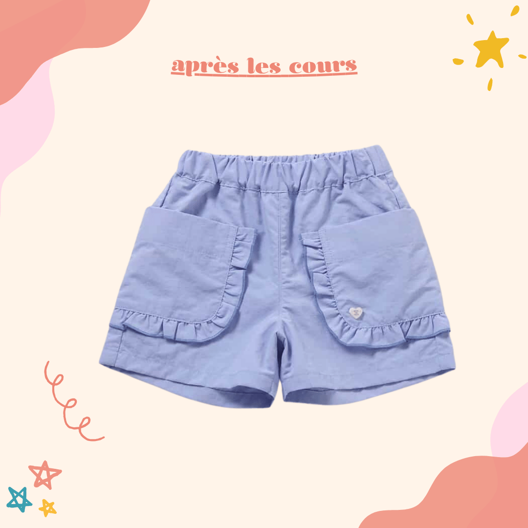 après les cours褶邊口袋水陸兩穿短褲