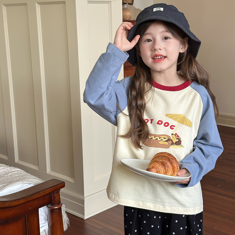 拼袖卡通上衣(3款)