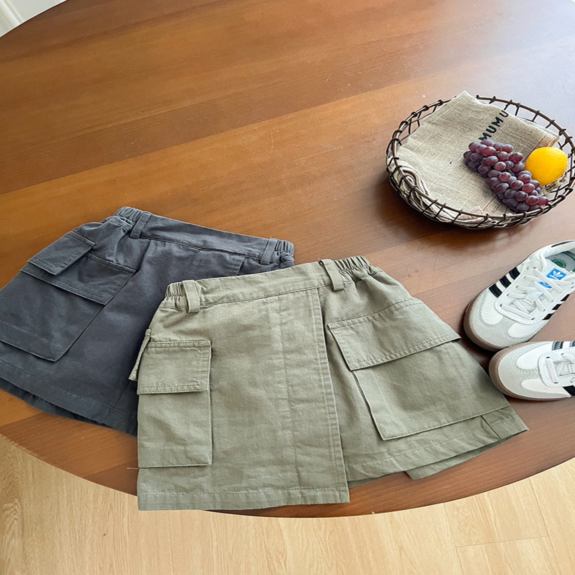 個性口袋工裝褲裙(3色)