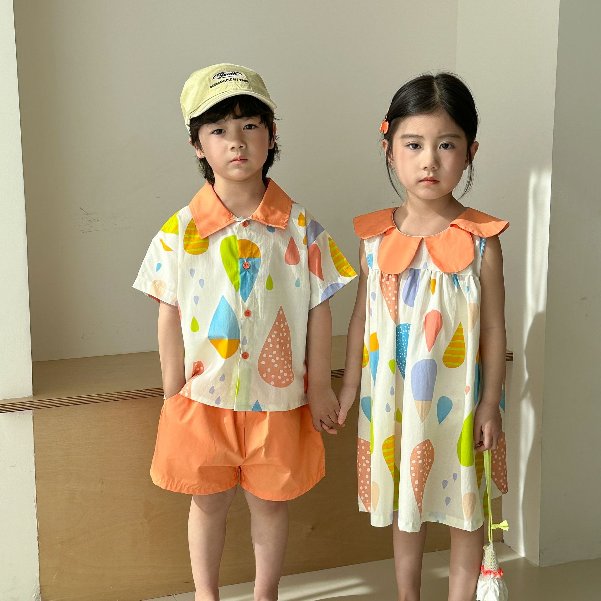 繽紛大翻領洋裝套裝