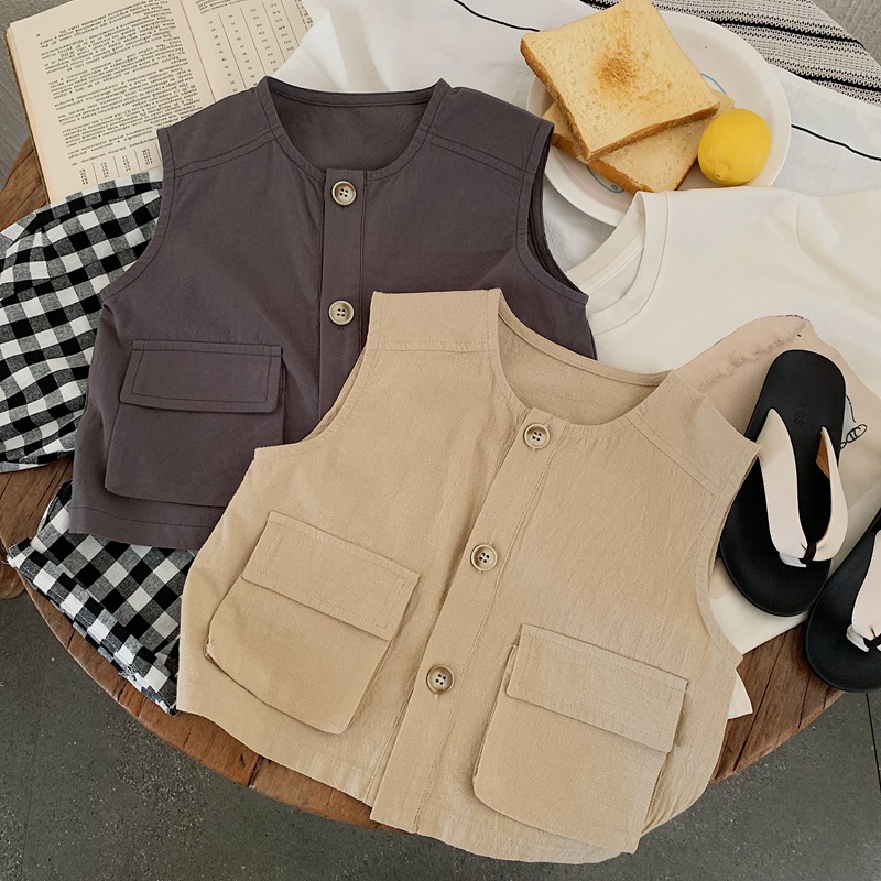 男孩工裝外搭背心
