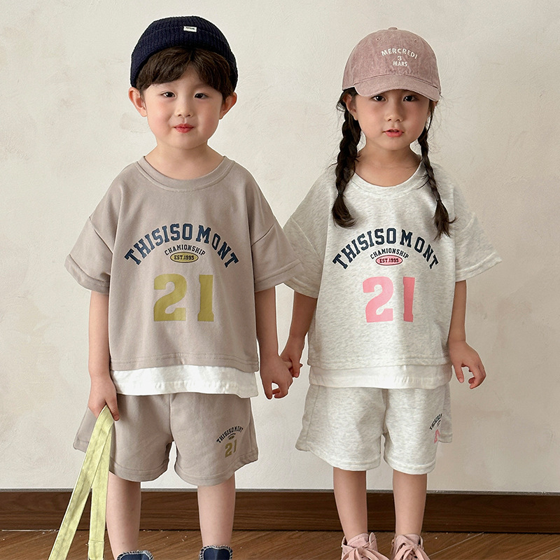 字母數字假兩件套裝