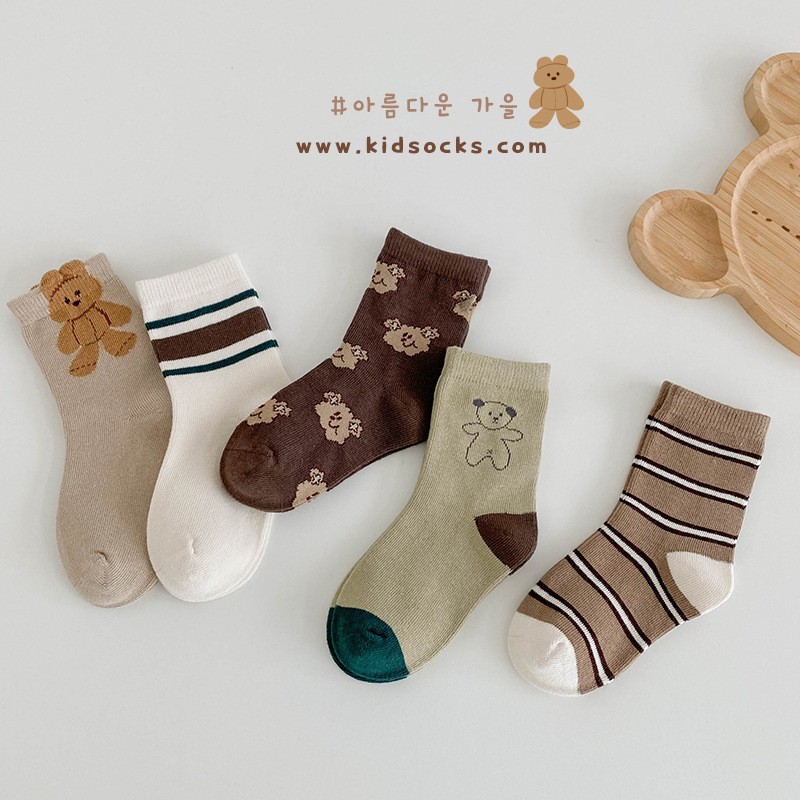 咖色系小熊襪組