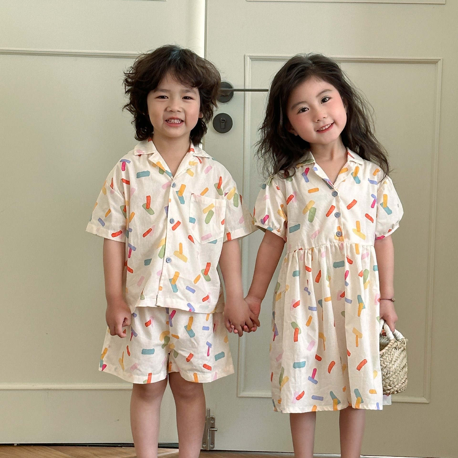 繽紛彩條洋裝套裝