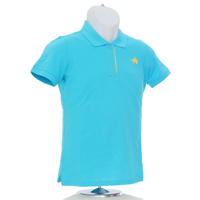 戴帽紳士象-POLO衫-女-翠藍色