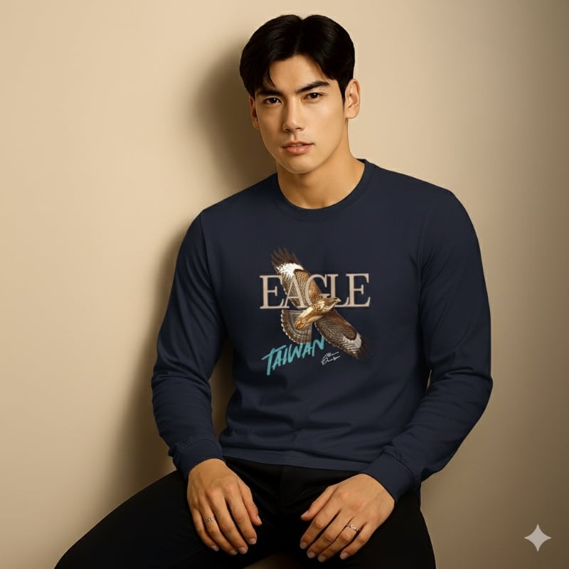 灰面鵟鷹長袖T恤｜藝術家設計款