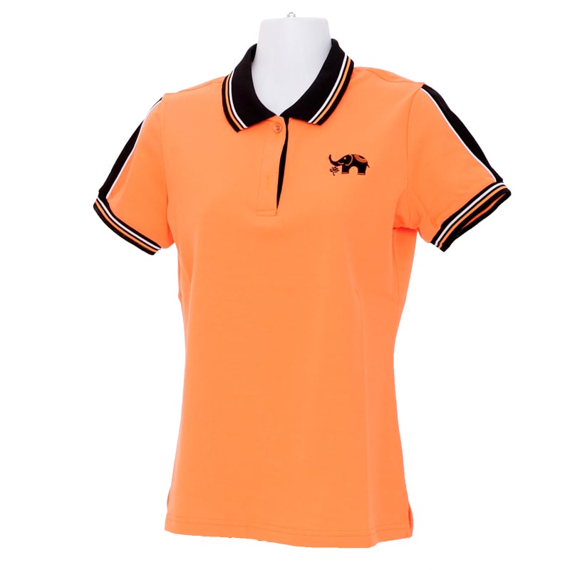 白象聞蓮-POLO衫-女-柑橘色