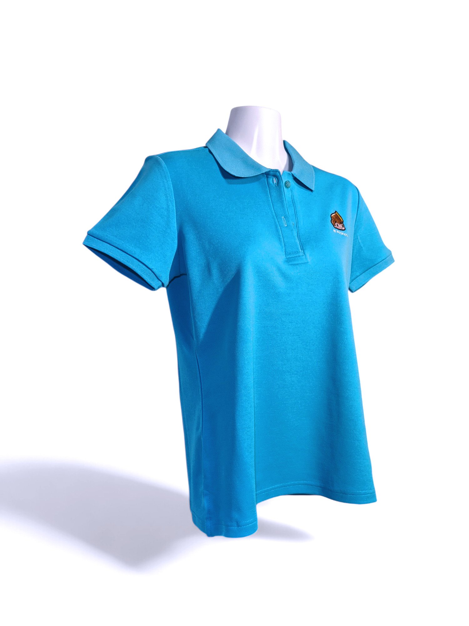 小八將logo款-POLO衫-女-翠藍色